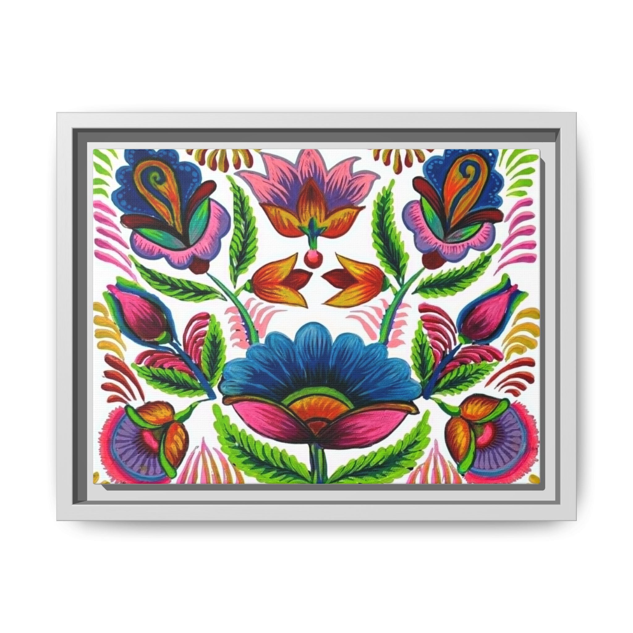 Framed Dhaka Rickshaw Folk Art Canvas