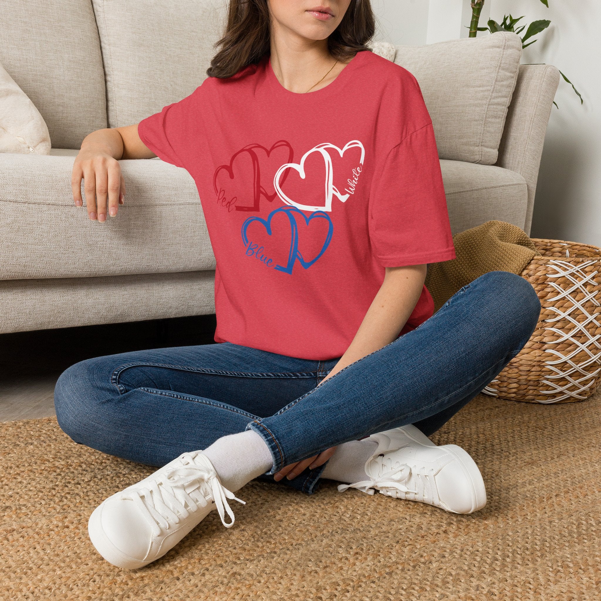 Patriotic Red White & Blue Heart T-Shirt