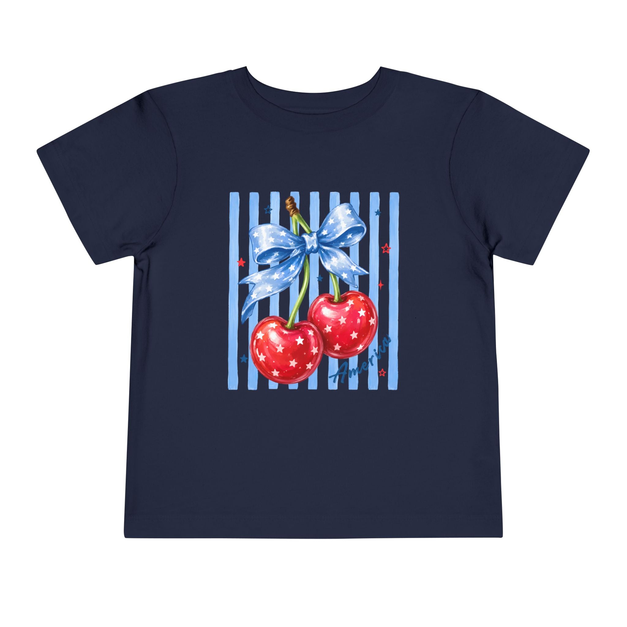 Toddler Cute Red Cherries with Blue Stripes