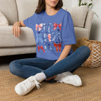 Patriotic Red White Blue Bow T-Shirt — Stars & Ribbon Graphic Tee