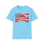 Patchwork American Flag T-Shirt — Vintage Floral Patriotic Tee