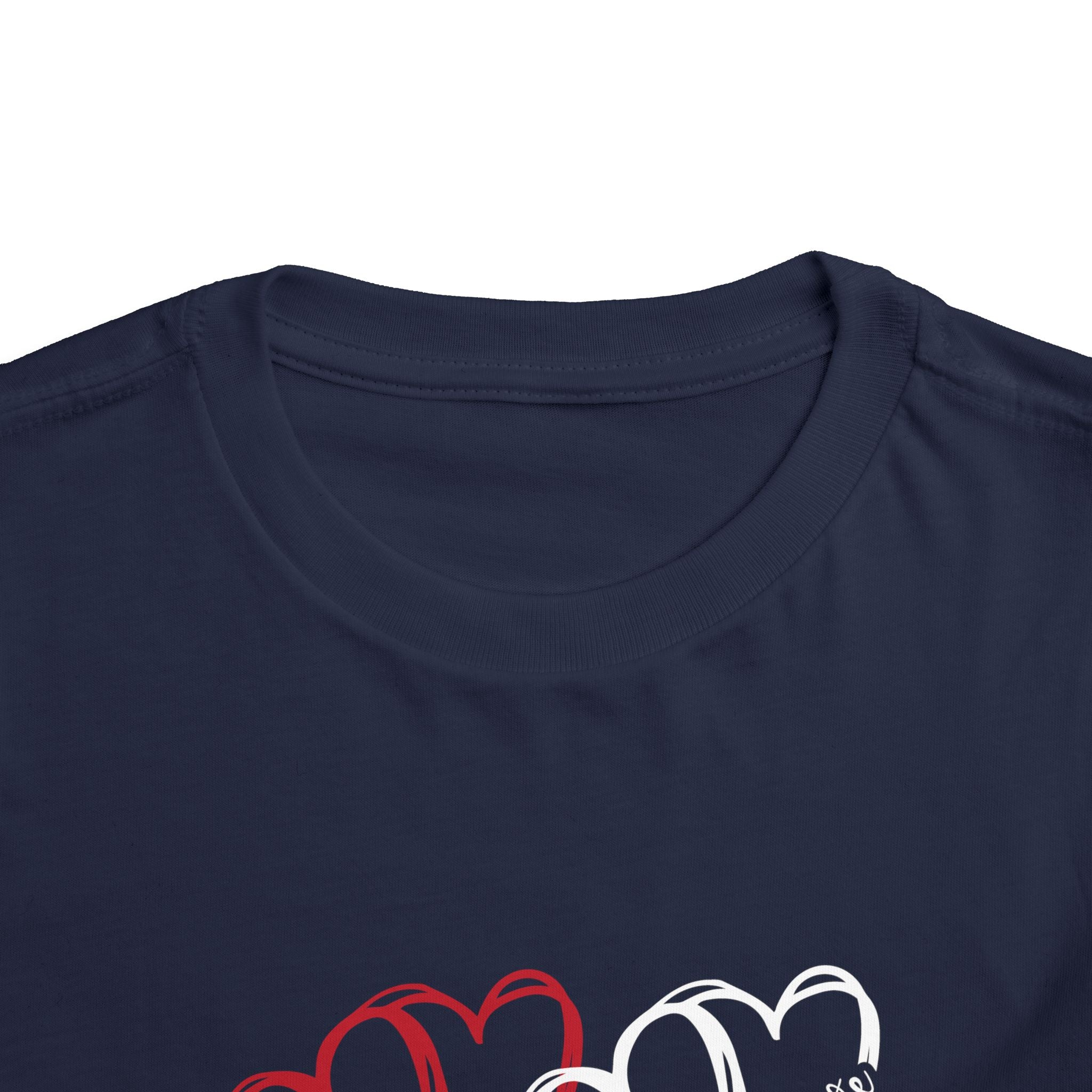 Toddler Tee — Red White Blue Heart Trio