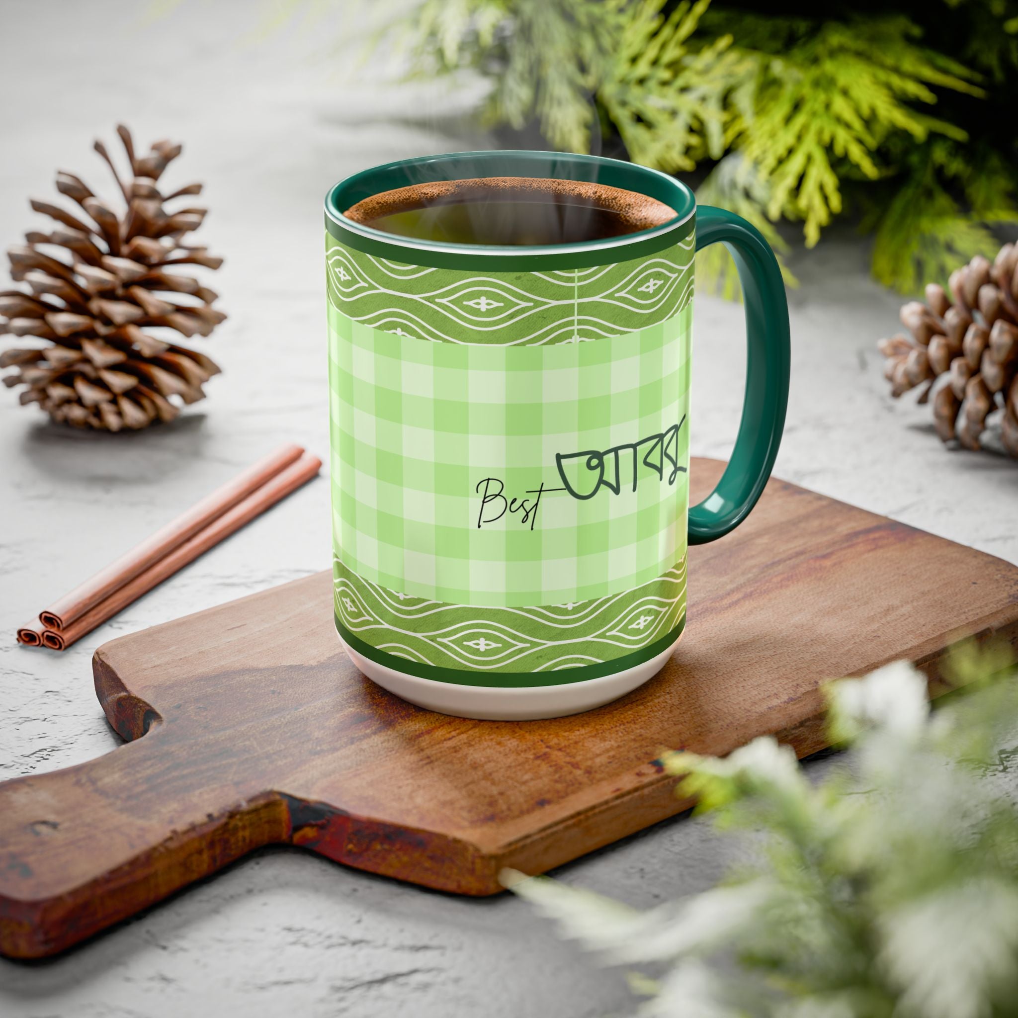 Best Abbu Mug — Green Plaid