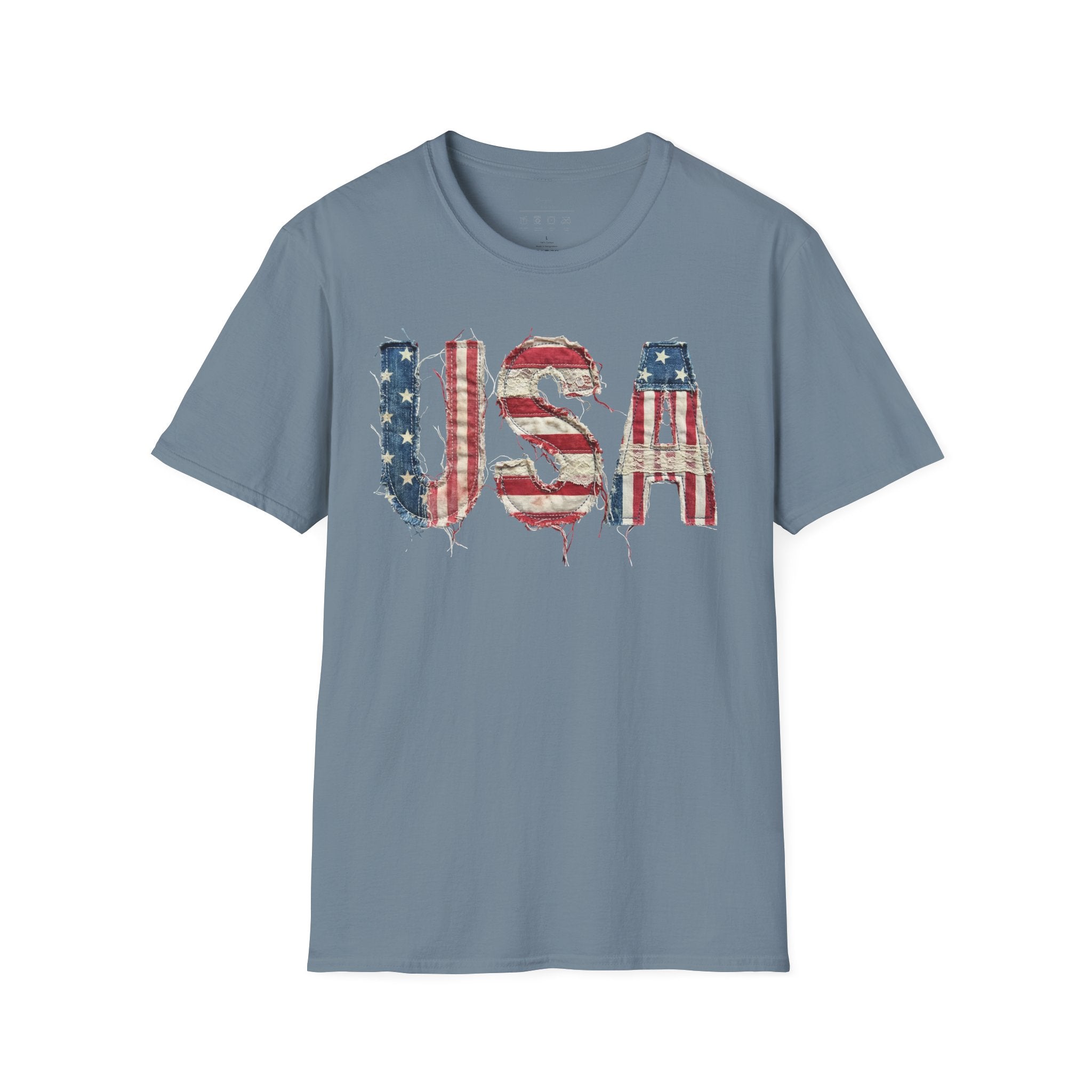 USA Flag Graphic T-Shirt — Distressed Americana Patriotic Tee
