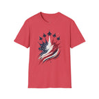 T-Shirt — Patriotic Jet Flyover with American Flag Splash