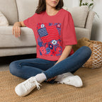 American Flag Floral T-Shirt — Patriotic Stars & Stripes Tee