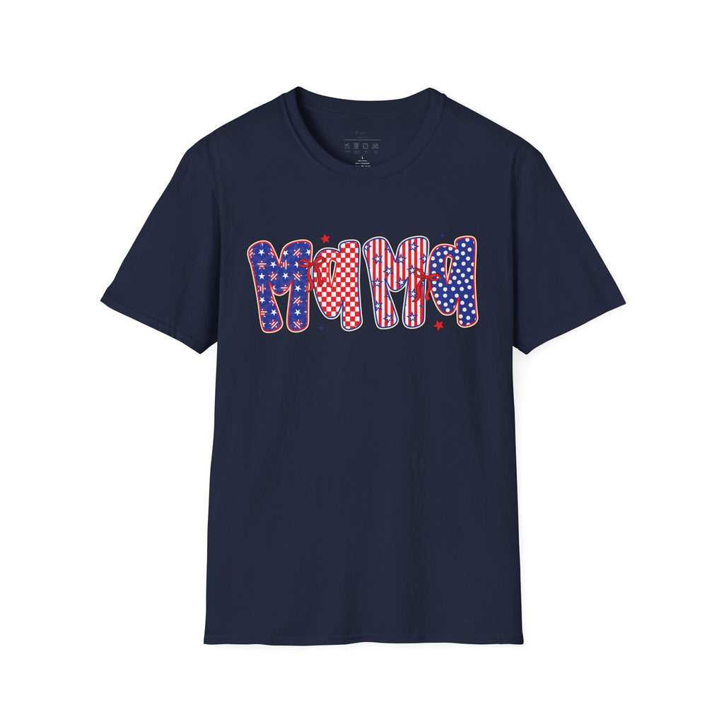 Mama Patriotic American Flag T-Shirt — Fourth of July Mom Tee