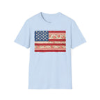 Patriotic Floral American Flag T-Shirt — Vintage Rose USA Tee for Fourth of July