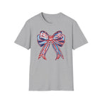 Patriotic Red White Blue Bow T-Shirt — 4th of July Americana Graphic Tee