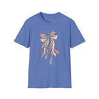 Bow Ribbon T-Shirt — Vintage Americana Floral & Gingham Bow Tee