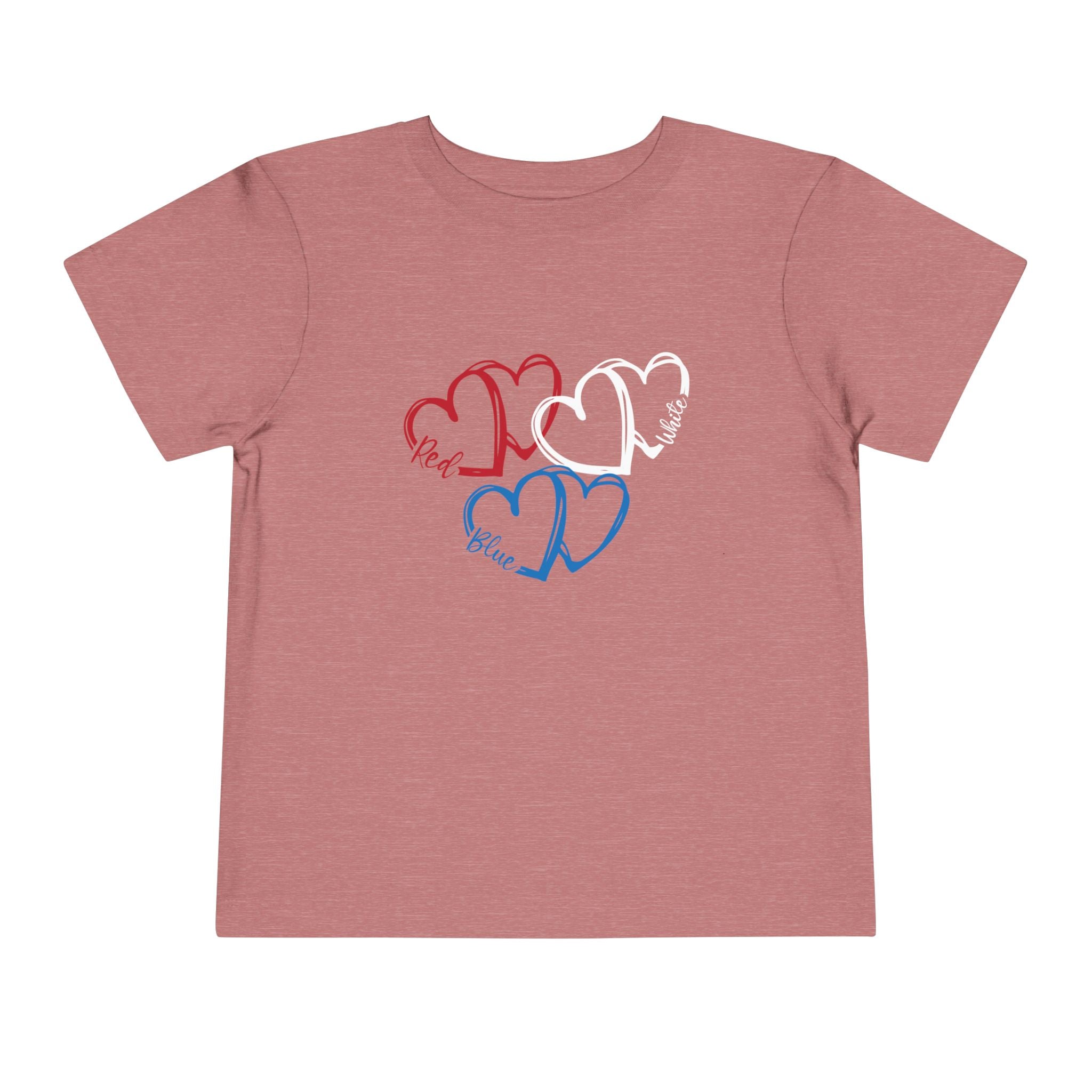 Toddler Tee — Red White Blue Heart Trio