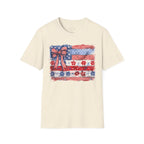 Patriotic Flag Bow T-Shirt — American Red White Blue Fourth of July Tee