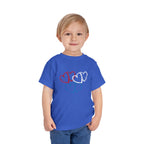 Toddler Tee — Red White Blue Heart Trio (Patriotic Kids Shirt)