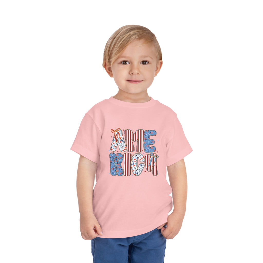 Toddler Tee America   — Patriotic Red White Blue Kids Shirt