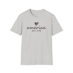 America Est. 1776 Heart T-Shirt — Patriotic USA Independence Day Tee