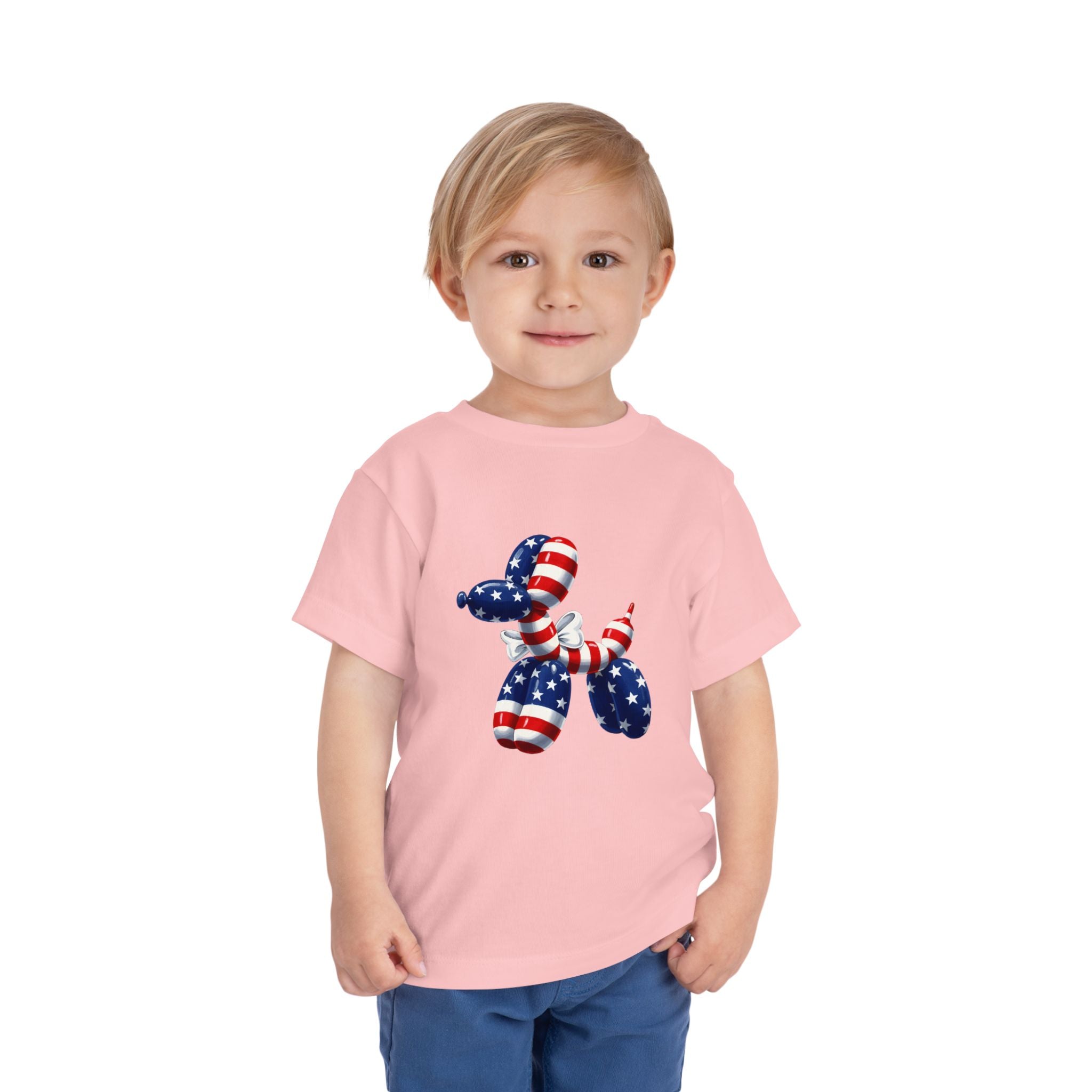 Toddler Tee Patriotic Balloon Dog  — USA Flag 4th of July Shirt