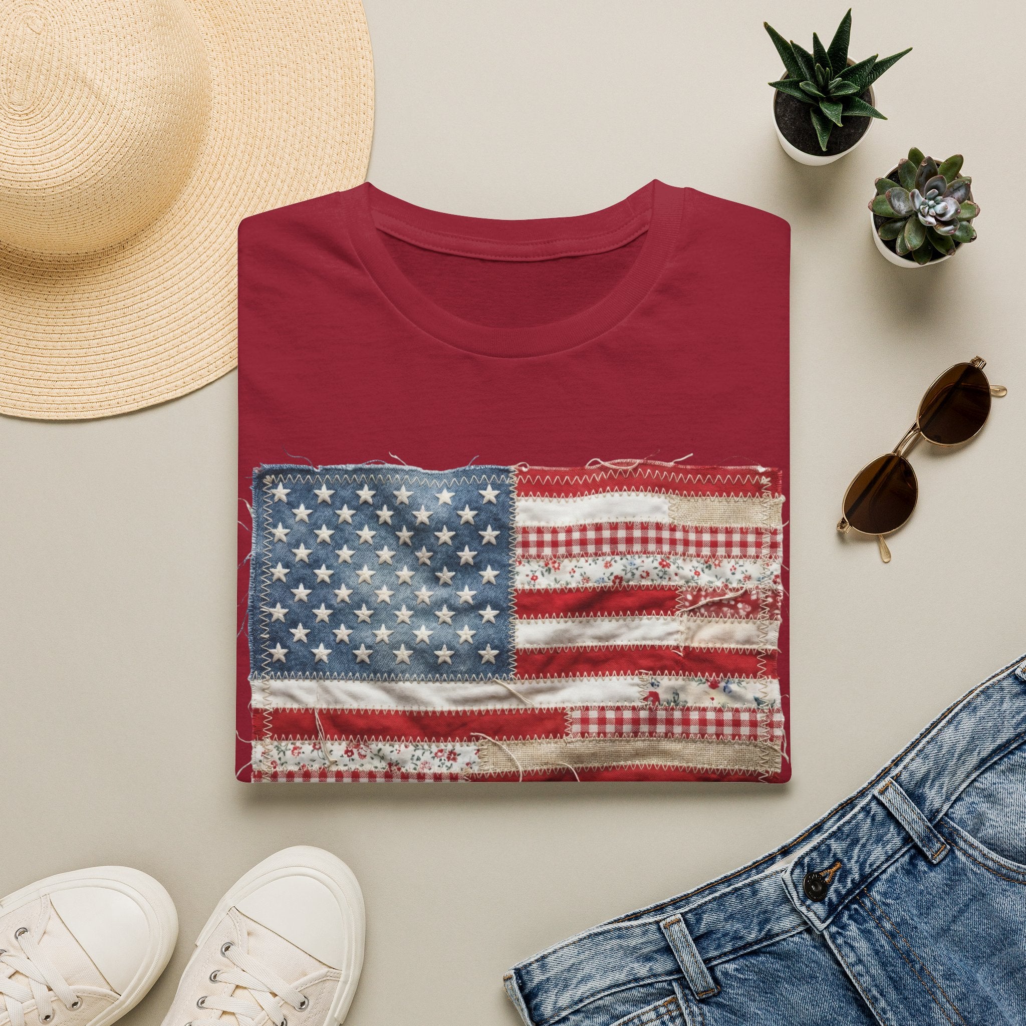 Distressed American Flag T‑Shirt