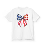 Youth, Kids Tee — Patriotic American Flag Bow Graphic (Fourth of July)