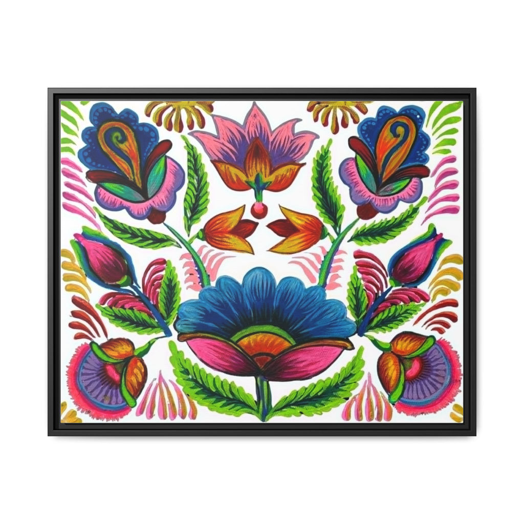 Framed Dhaka Rickshaw Folk Art Canvas