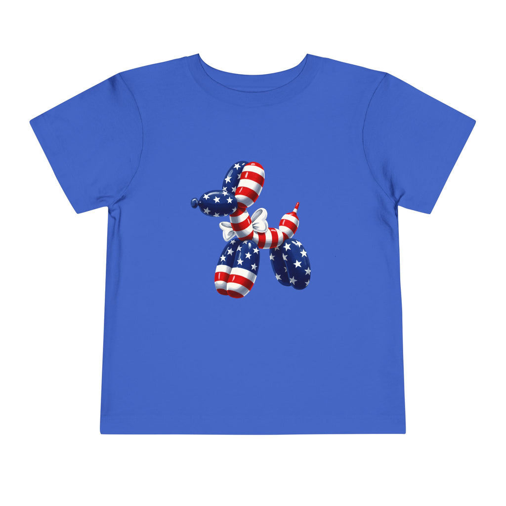 Toddler Tee Patriotic Balloon Dog  — USA Flag 4th of July Shirt