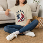T-Shirt — Patriotic Jet Flyover with American Flag Splash
