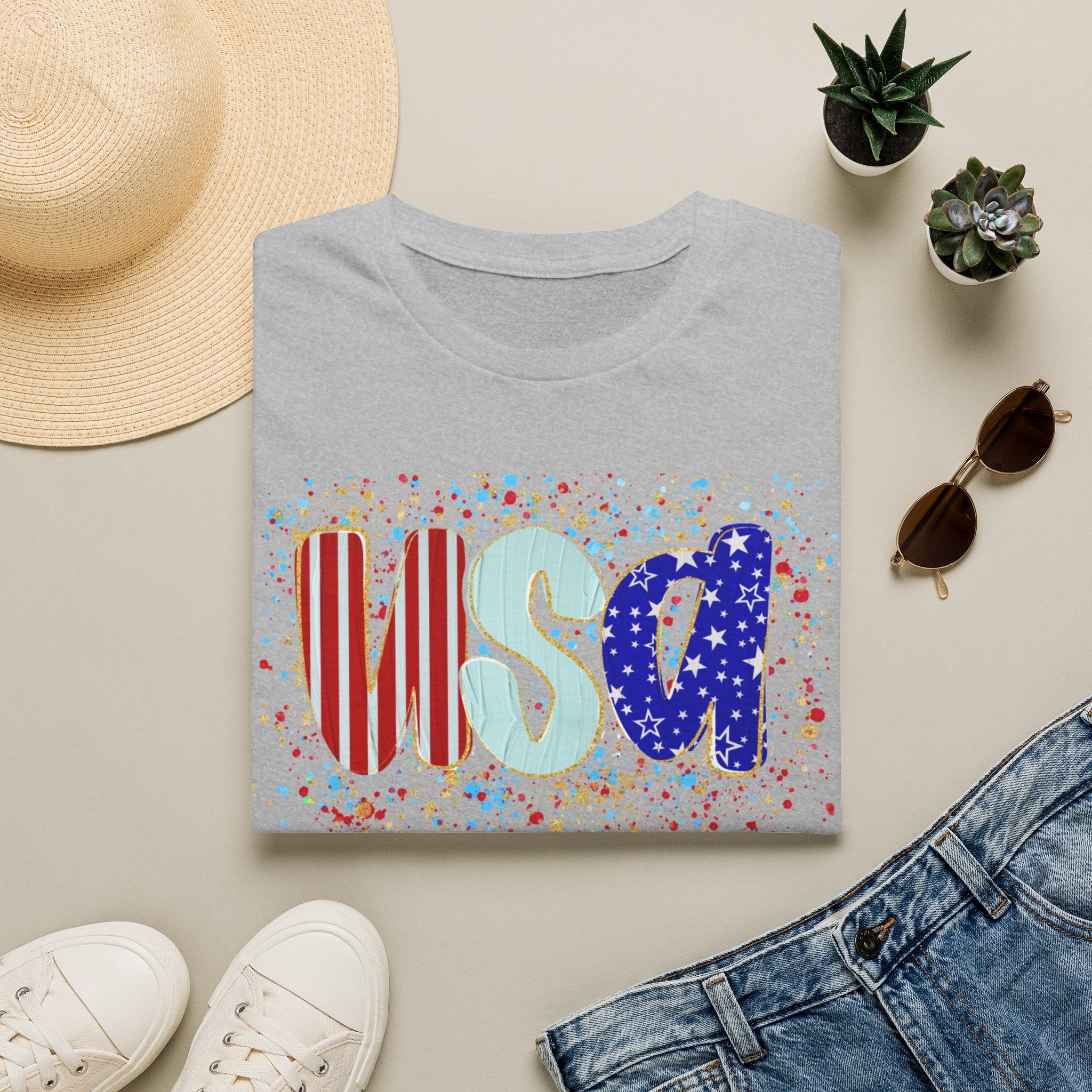 USA Patriotic T-Shirt — Red White & Blue Fourth of July Tee