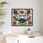 Framed Dhaka Rickshaw Folk Art Canvas