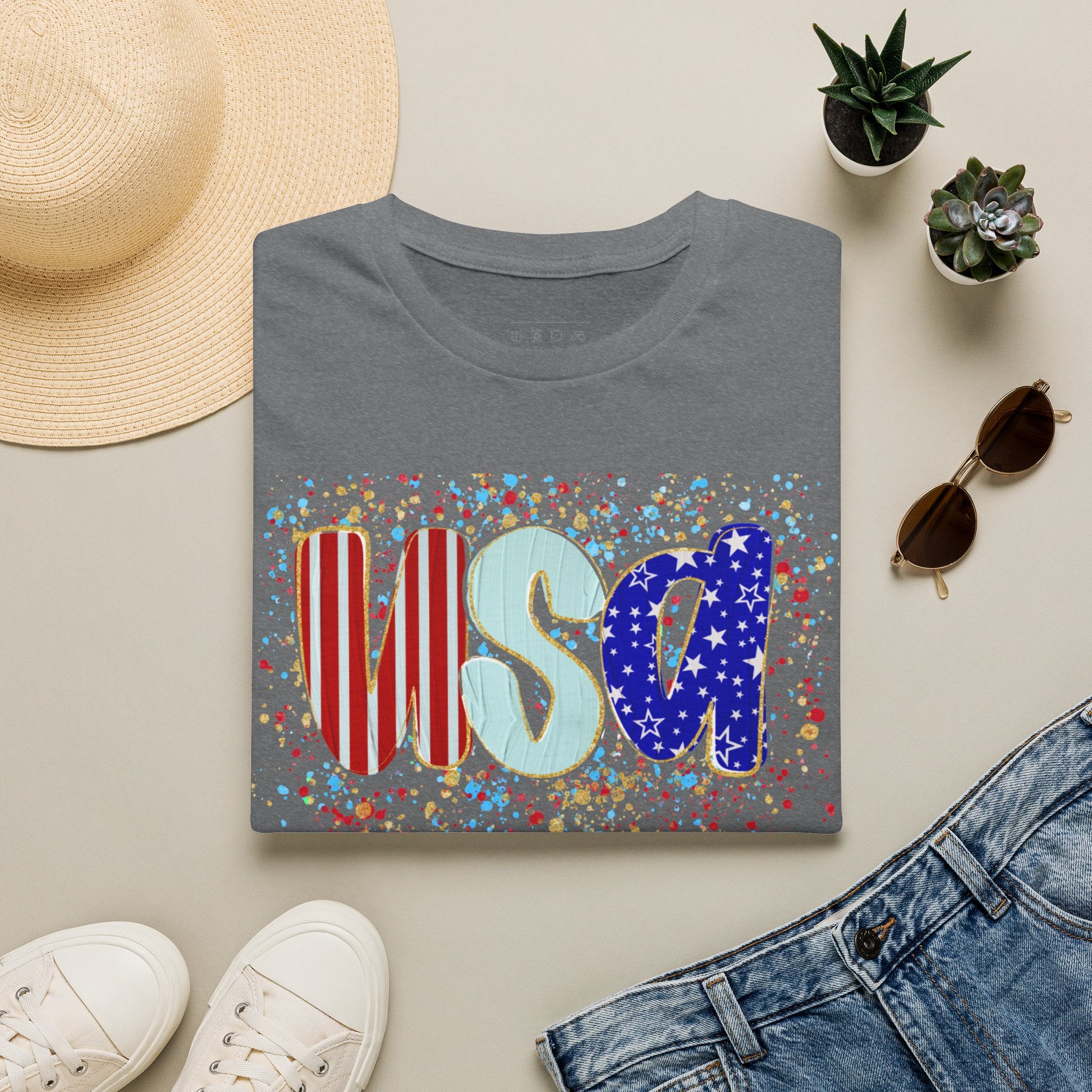 USA Patriotic T-Shirt — Red White & Blue Fourth of July Tee