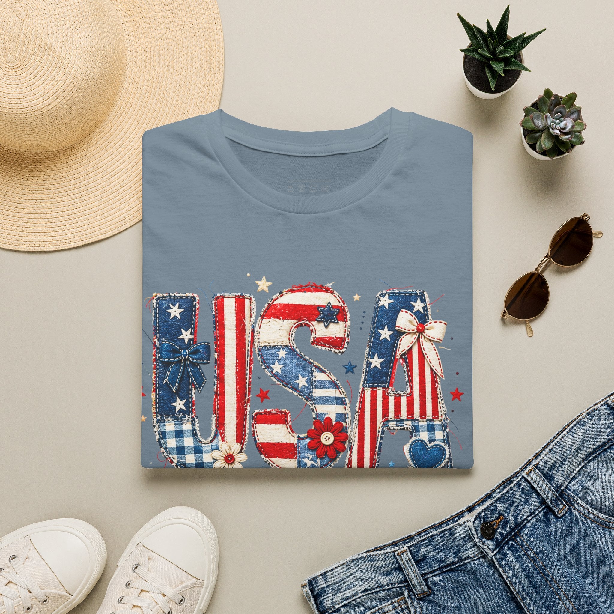 USA Patriotic T-Shirt — Red White Blue Americana Graphic Tee