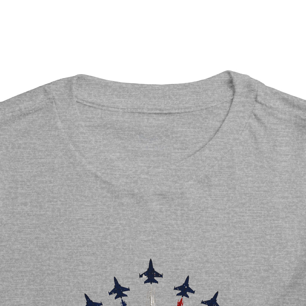 Toddler Tee - Patriotic American Flag Jet Spray Design (Fourth of July)