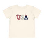 Toddler Tee - "USA" Patriotic Applique Short Sleeve