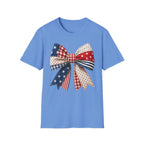 Patriotic Bow T-Shirt — Vintage American Flag Ribbon Tee