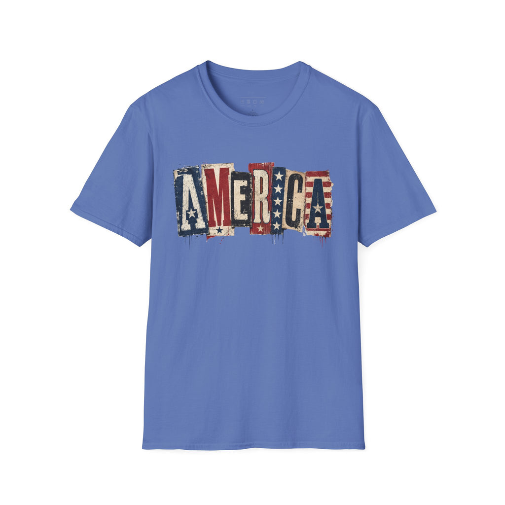 America Vintage Flag T-Shirt — Patriotic USA Graphic Tee for 4th of July