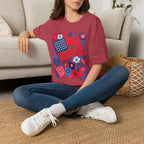 American Flag Floral T-Shirt — Patriotic Stars & Stripes Tee