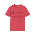 Floral American Flag T-Shirt — Patriotic Red & Blue Botanical Tee for 4th of July