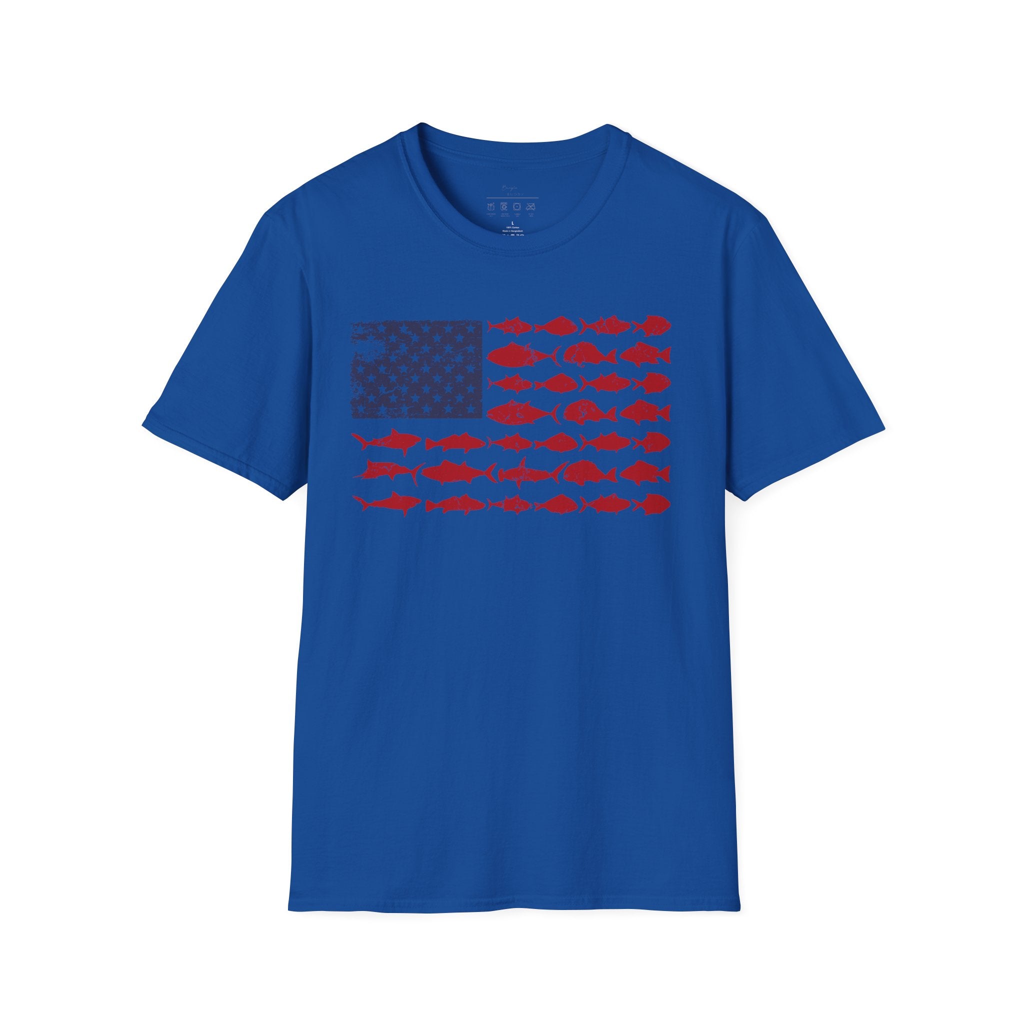 American Fishing Flag T-Shirt — Patriotic Fish Graphic Tee