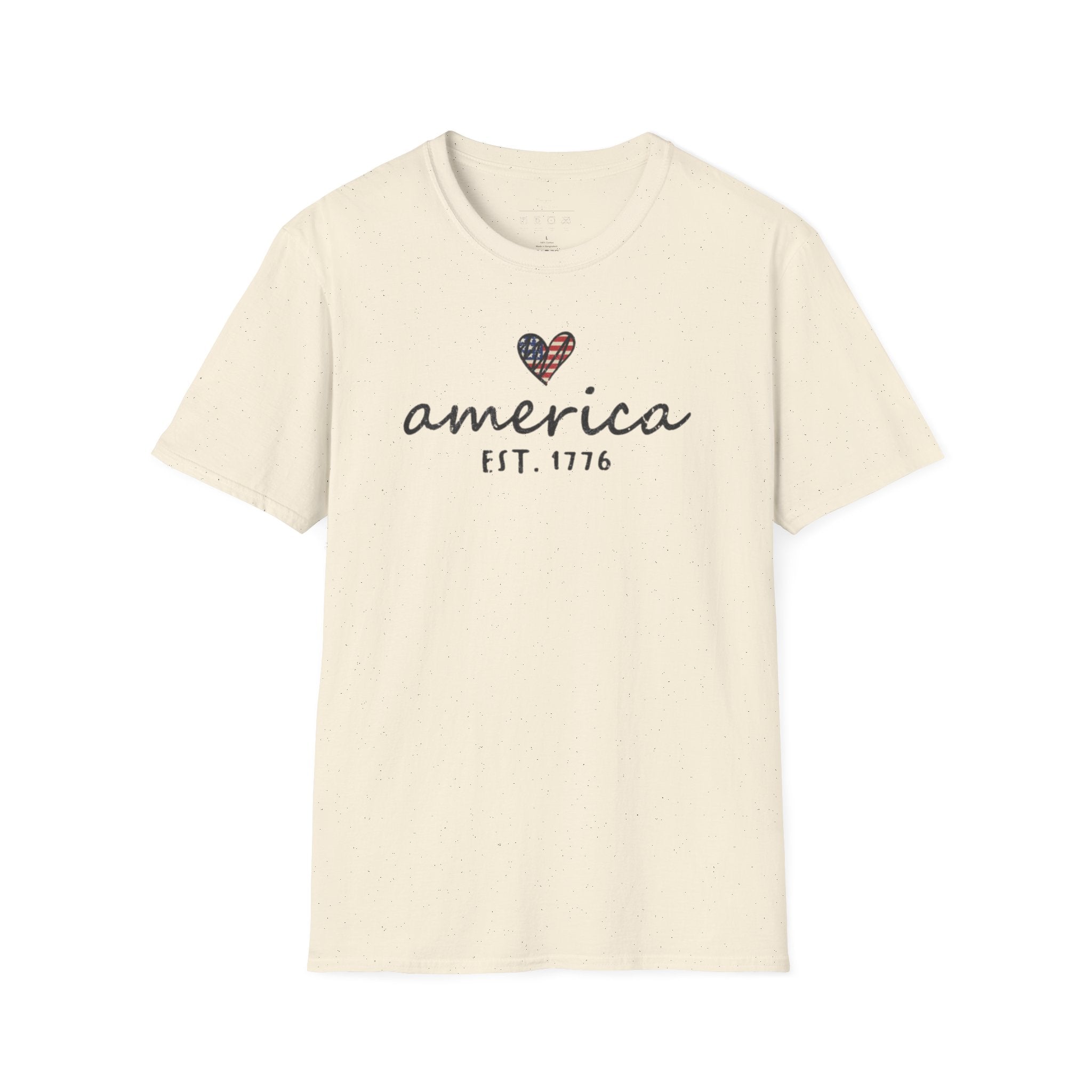 America Est. 1776 Heart T-Shirt — Patriotic USA Independence Day Tee