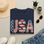 USA Flag Graphic T-Shirt — Distressed Americana Patriotic Tee