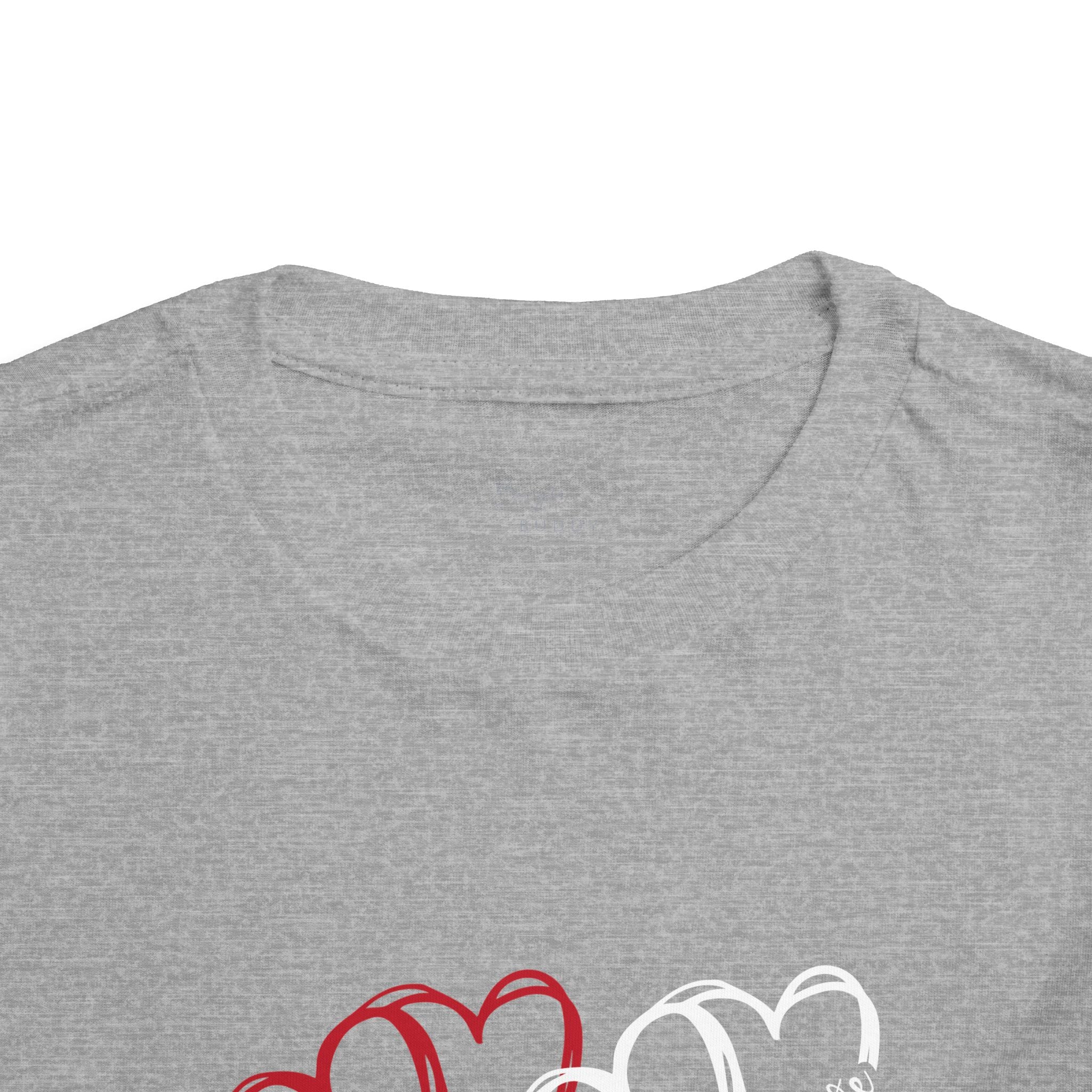 Toddler Tee — Red White Blue Heart Trio (Patriotic Kids Shirt)