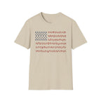 Floral American Flag T-Shirt — Patriotic Red & Blue Botanical Tee for 4th of July