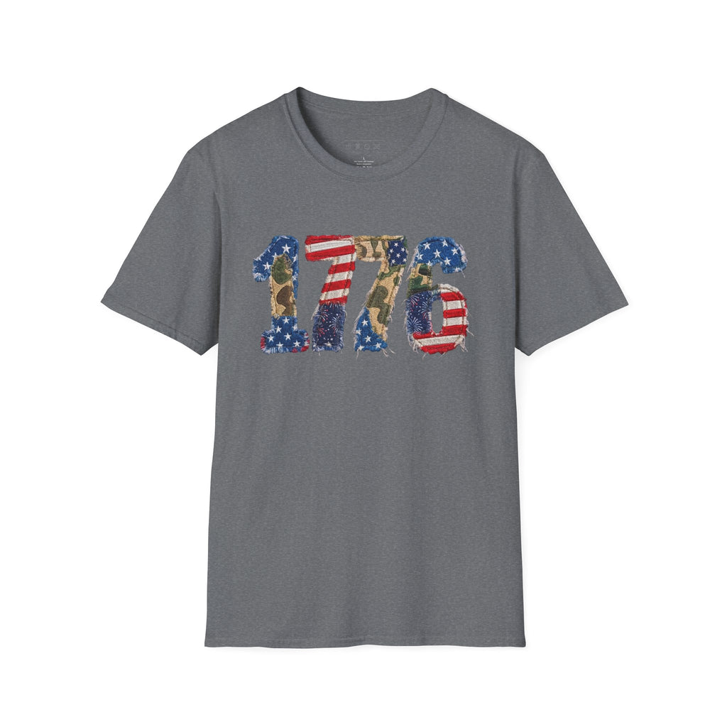 1776 Patriotic T-Shirt — American Flag & Camouflage Vintage Independence Tee