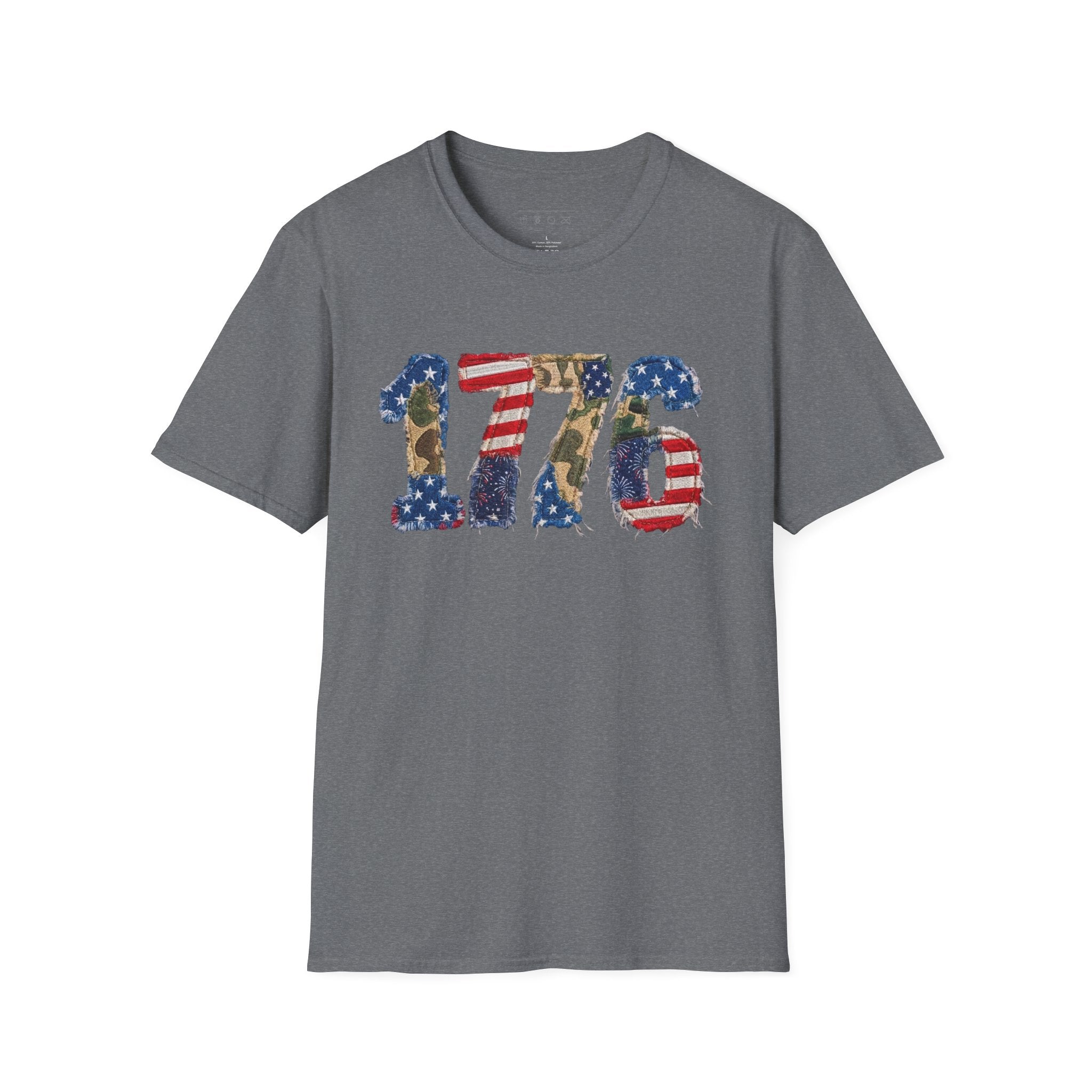 1776 Patriotic T-Shirt — American Flag & Camouflage Vintage Independence Tee