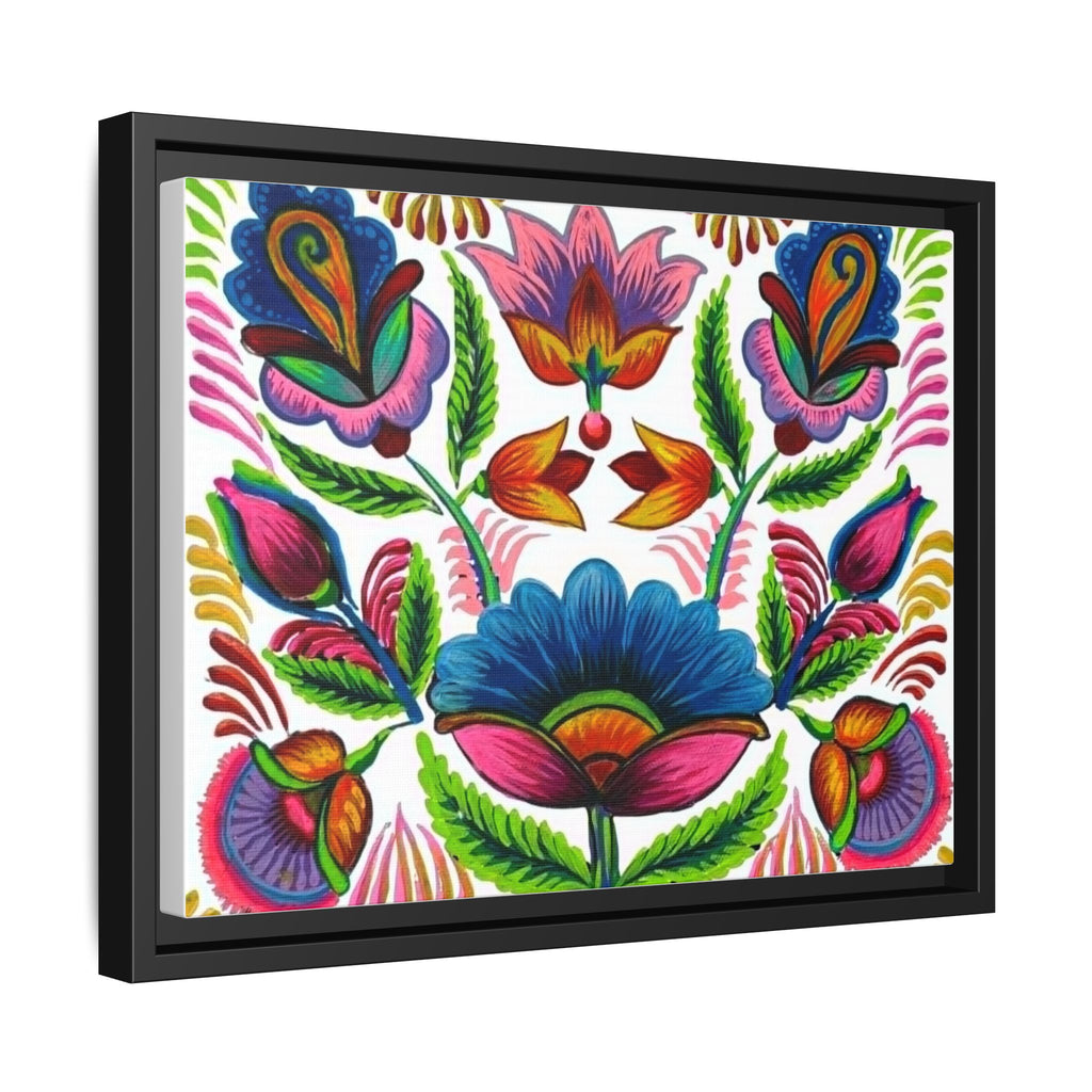 Framed Dhaka Rickshaw Folk Art Canvas