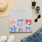 Patriotic Red White Blue Bow T-Shirt — Stars & Ribbon Graphic Tee