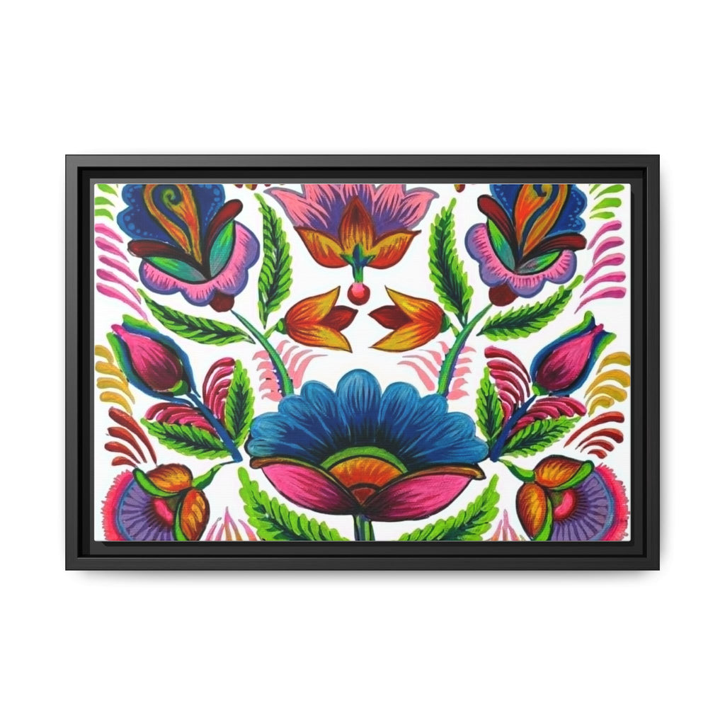 Framed Dhaka Rickshaw Folk Art Canvas