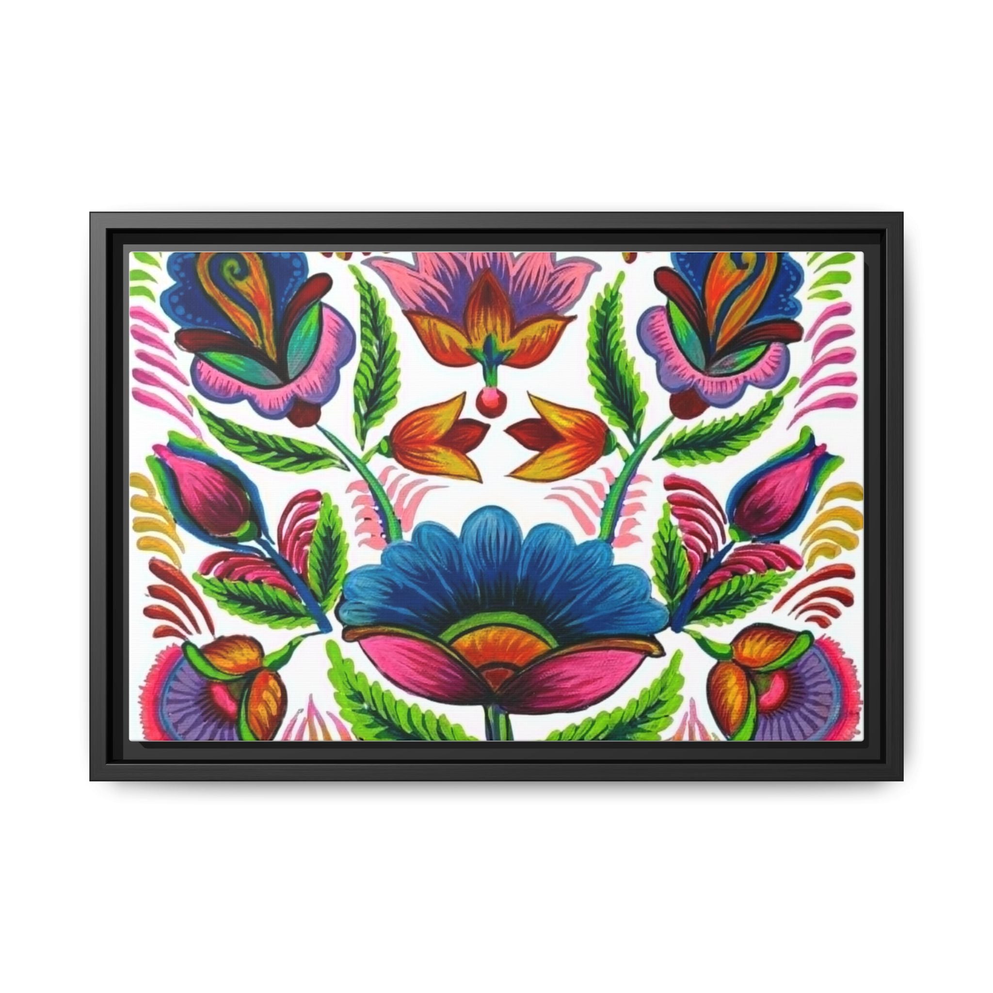 Framed Dhaka Rickshaw Folk Art Canvas