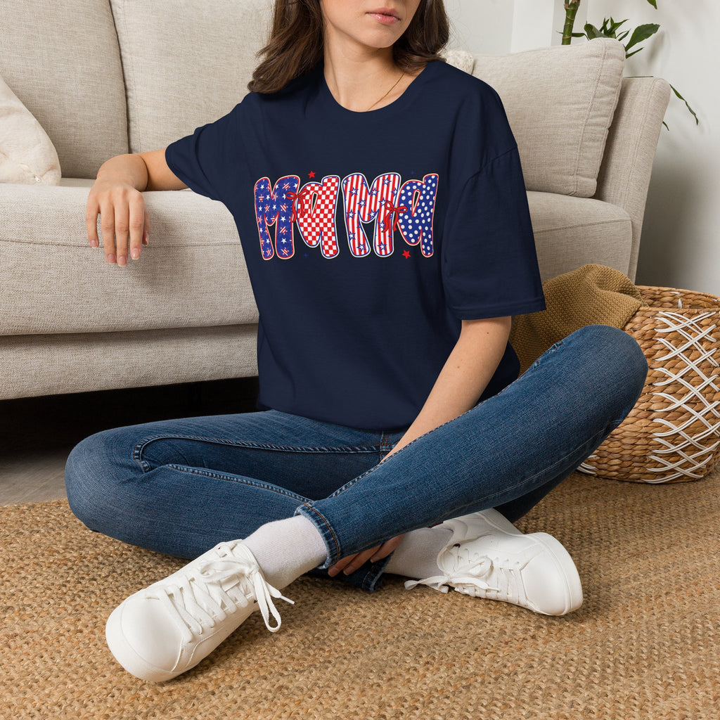 Mama Patriotic American Flag T-Shirt — Fourth of July Mom Tee