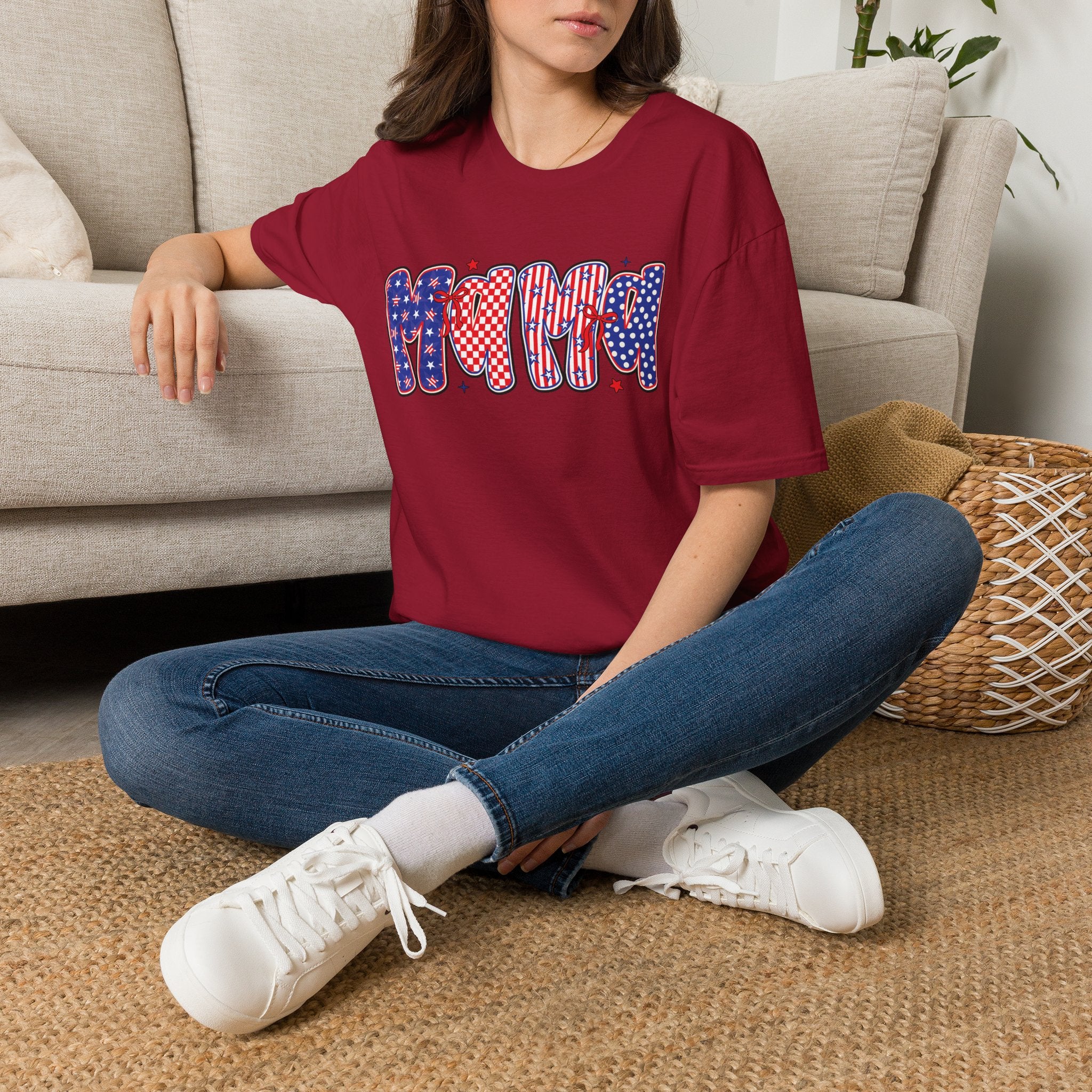 Mama Patriotic American Flag T-Shirt — Fourth of July Mom Tee