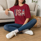 USA Flag Graphic T-Shirt — Distressed Americana Patriotic Tee