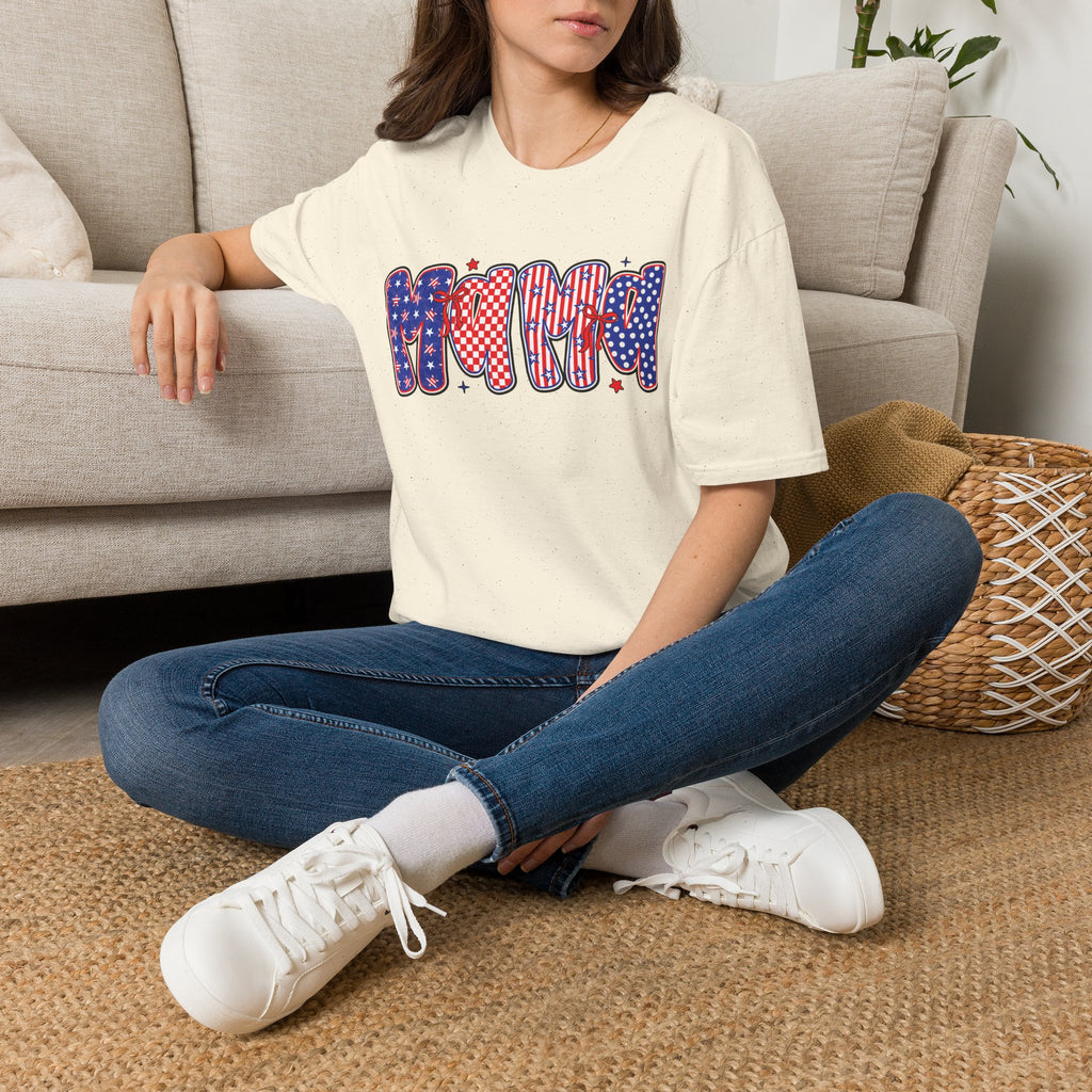 Mama Patriotic American Flag T-Shirt — Fourth of July Mom Tee